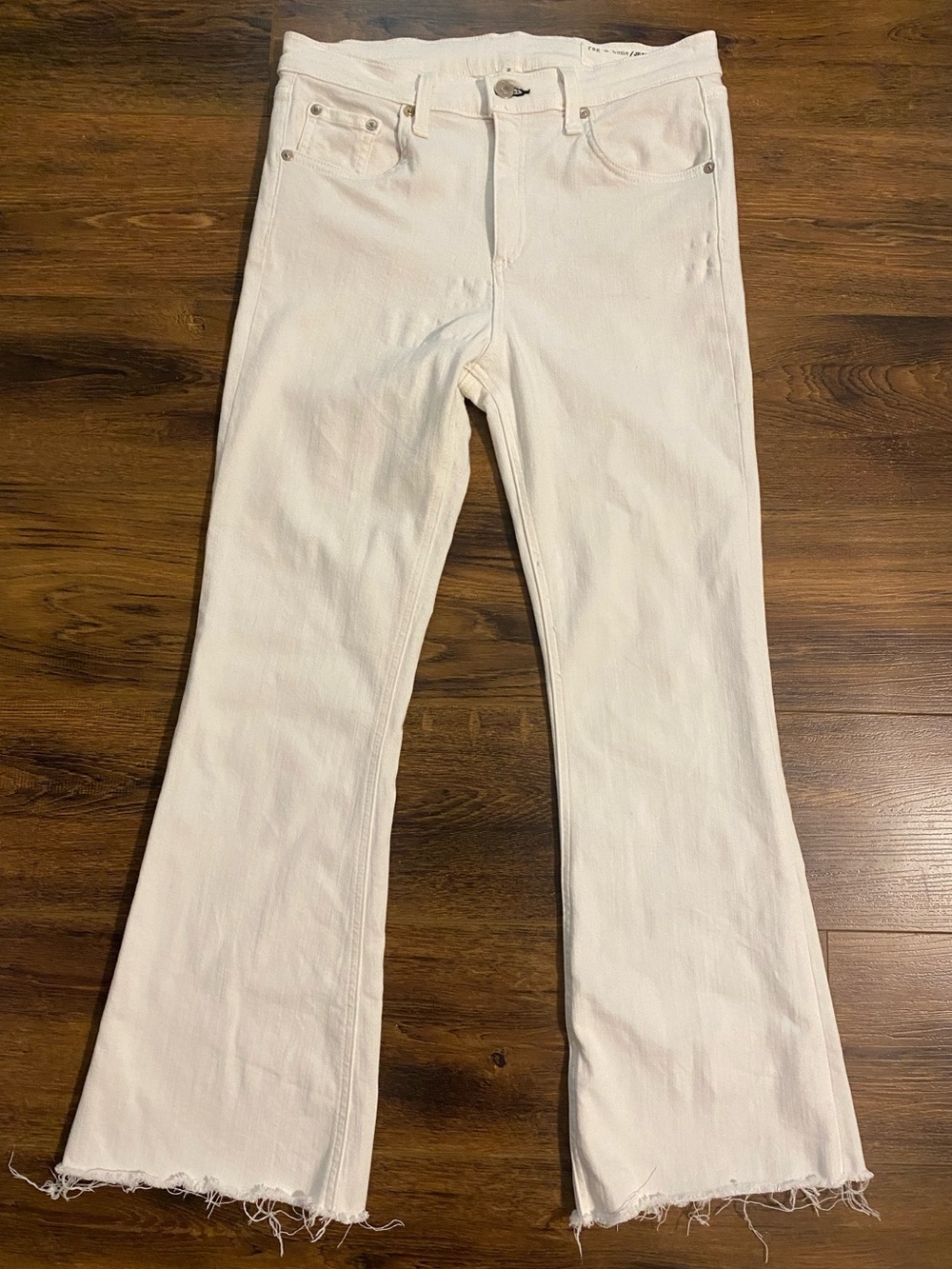 Rag & Bone high rise cropped jeans white size 29 *flawed